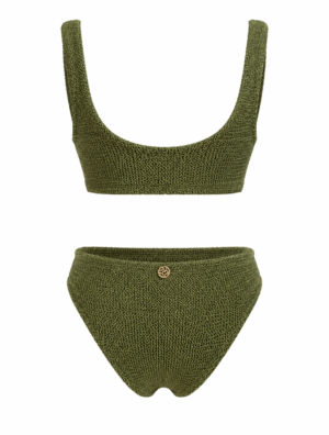 Khaki crinkle ring bikini classic bottom
