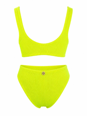 Lemon crinkle ring bikini back with classic bottom
