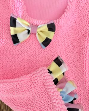 3820160 (girls) fluo pink ruffles one piece fabrie